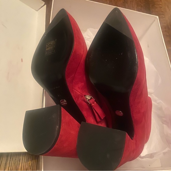 Proenza Schouler Red Suede Boots Size US 8 - Picture 5 of 10